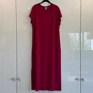 Chico's Vibrant Pink Midi Dress, 4 way Stretch, Size 3 Large